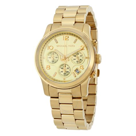 michael kors chronograph gold tone ladies watch mk5055|Michael Kors MK5055 Runway Unisex Chronograph Quartz .